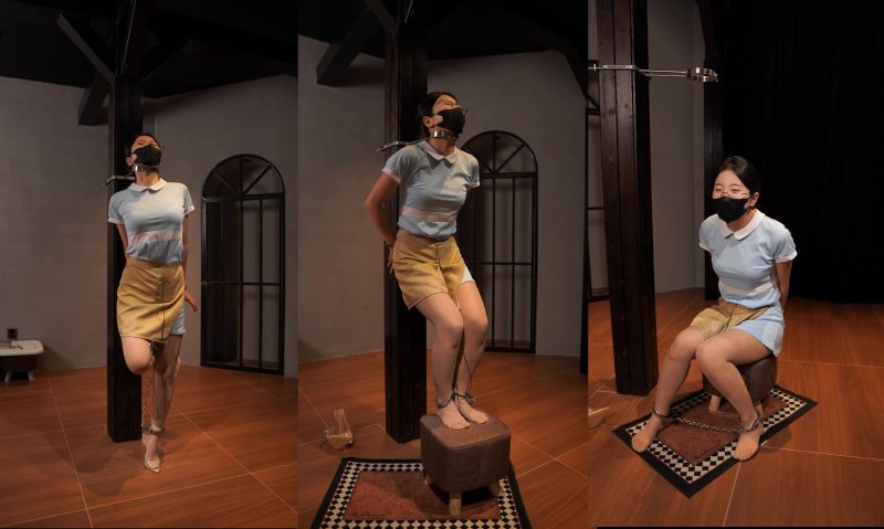 好利来女孩金属放置（直立限位+郊狼+手铐脚镣+极限踮脚+嚎叫不停+最后采访）